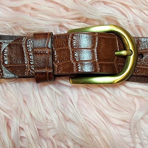 Patricia Nash Vietri Croc Embossed 100% Leather Belt - Picture 8 of 13
